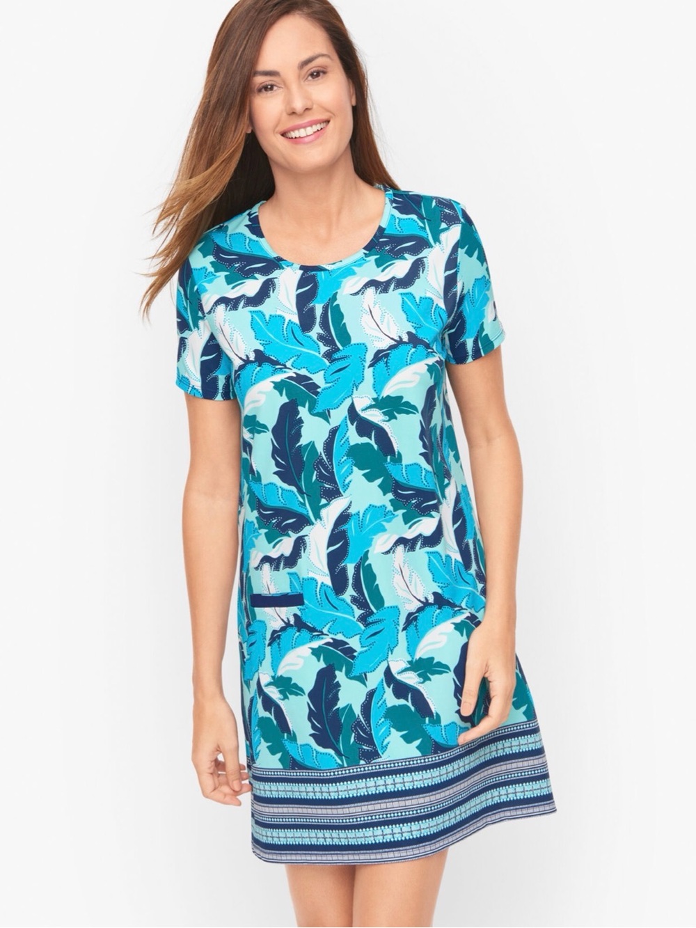 Cabana Life Talbots Meribella Playful Palms 50+ UPF Tropical Beach Dress
